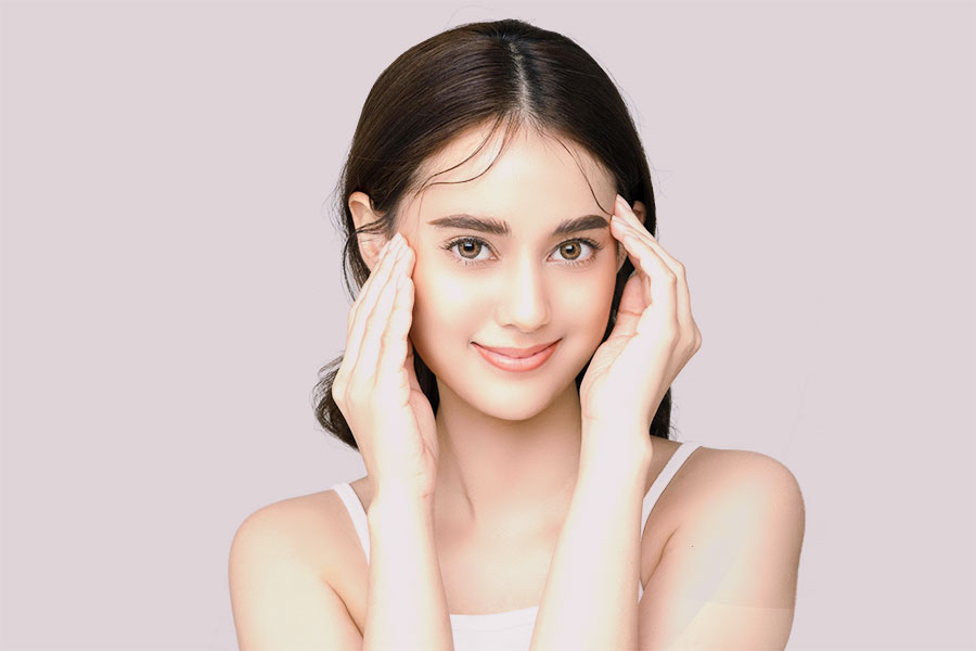 girl with glowing skin