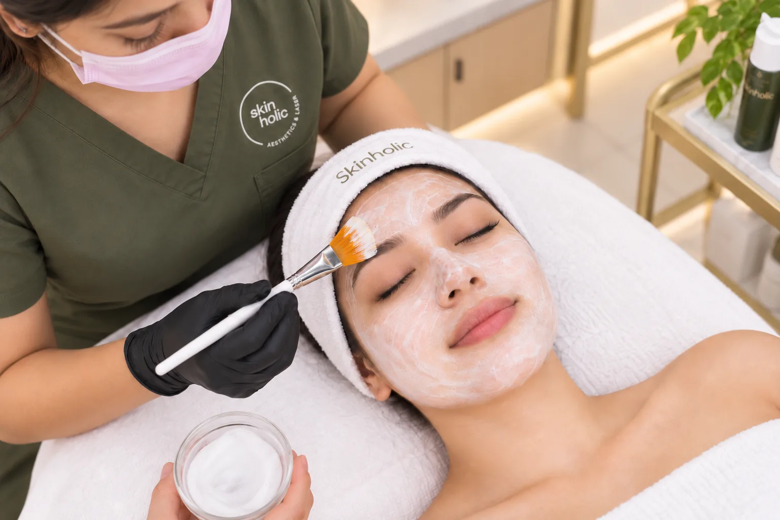 Brightening Facials at Skinholic Aesthetics & Laser, in the treatment room