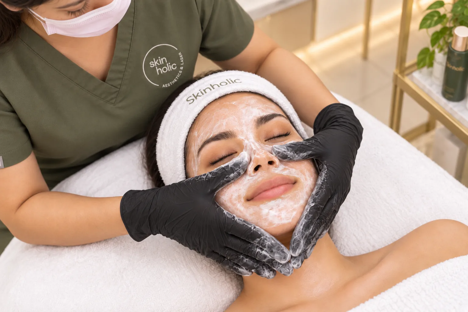 Brightening Facials at Skinholic Aesthetics & Laser, in the treatment room