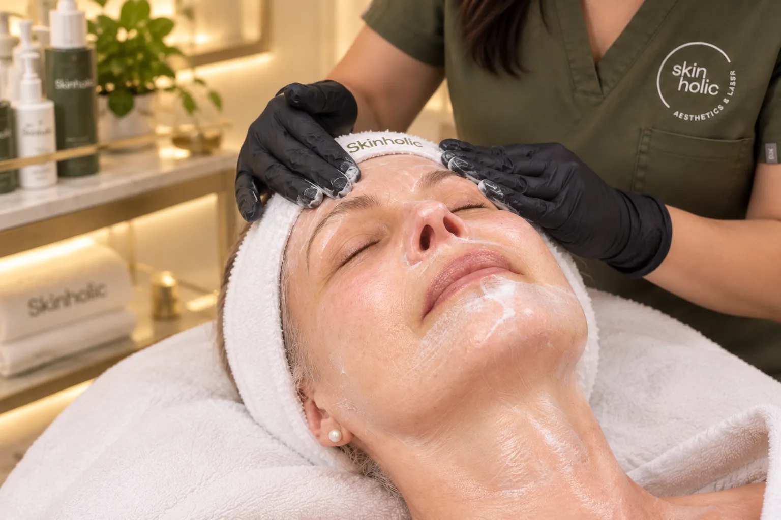 Anti-Aging Facials at Skinholic Aesthetics & Laser, in the treatment room