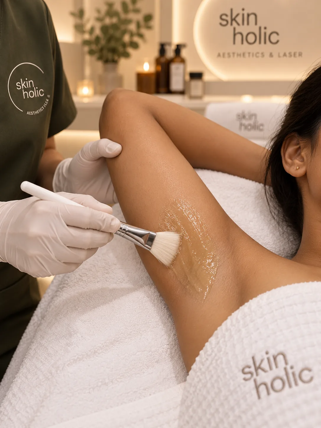 Intimate Brightening at Skinholic Aesthetics & Laser, in the treatment room