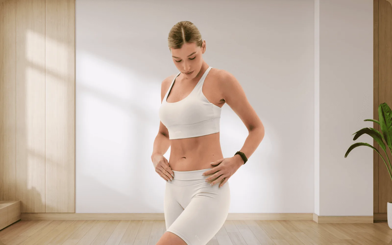 A toned waist and abdomen